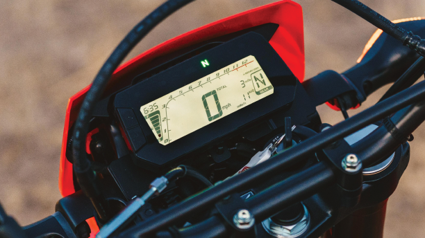 Un gros plan du Honda CRF300L Dash